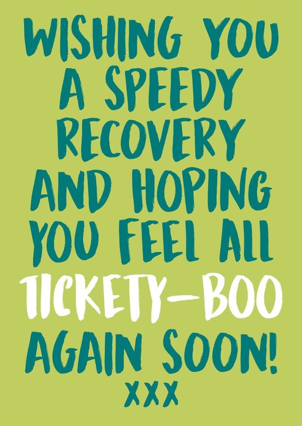 Tickety-Boo Get Well Soon Card created by Pierre Cochon Ltd
