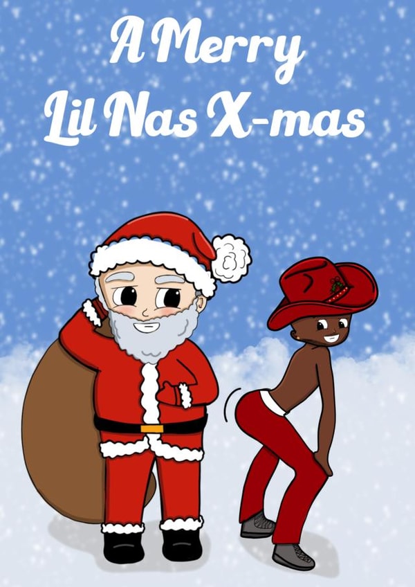 Lil Nas X-mas Christmas card created by LoveFromVee