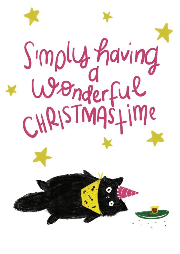 Christmas Black Cat with Mince Pie card created by Cassie Howsley