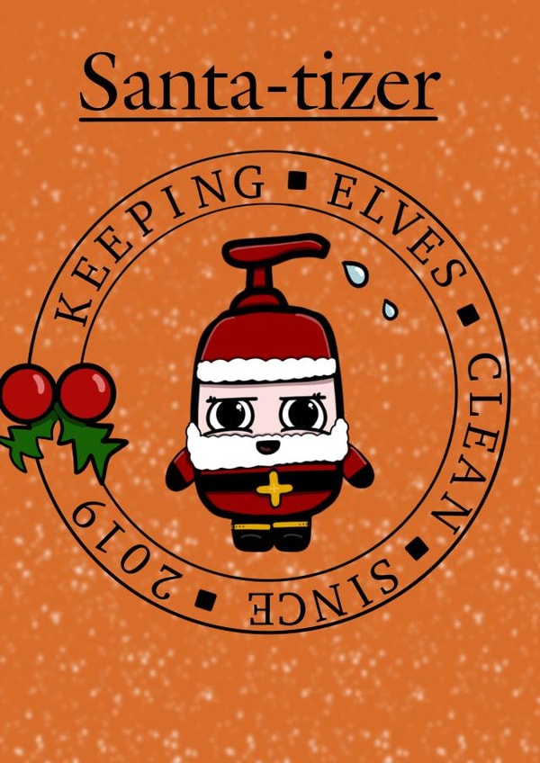 Santa-tizer Christmas card created by LoveFromVee