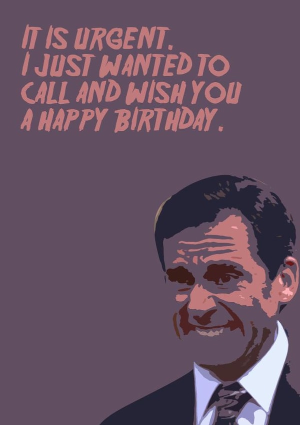 Michael Scott Birthday card created by Tom Walsh