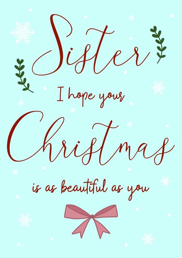 Merry Christmas sister created by Fern Furness