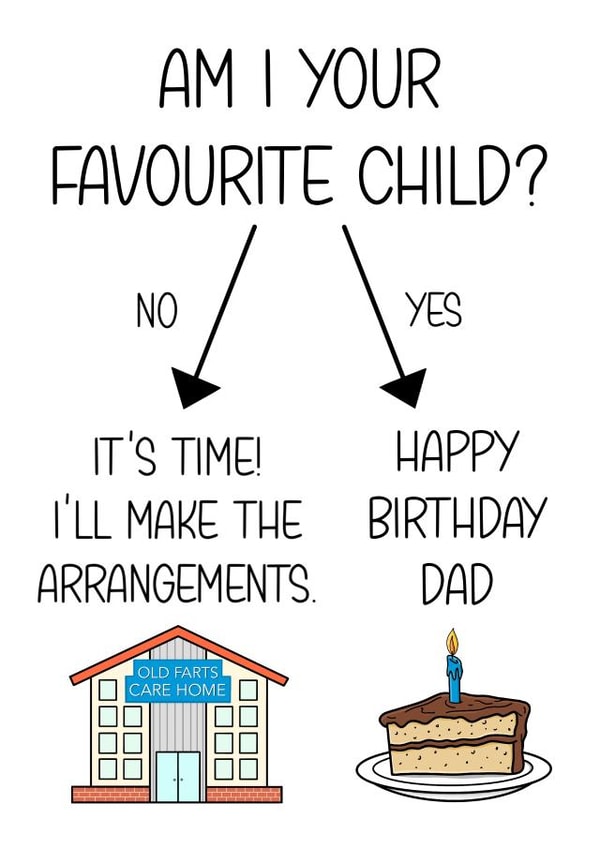 Happy Birthday Dad from your Favourite Child! created by The Merry Giraffe