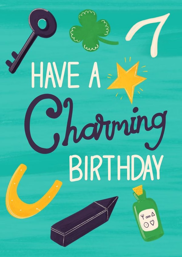 Happy Birthday Mystic Lucky Charms Magical Pun  created by @SarahPriceDesigns