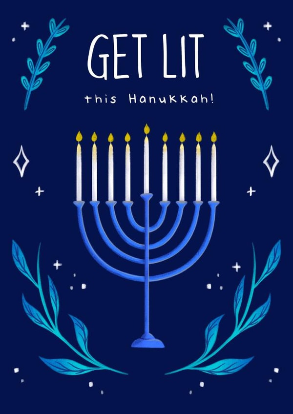 Get Lit this Hanukkah Card! created by Sophie Kent Illustration