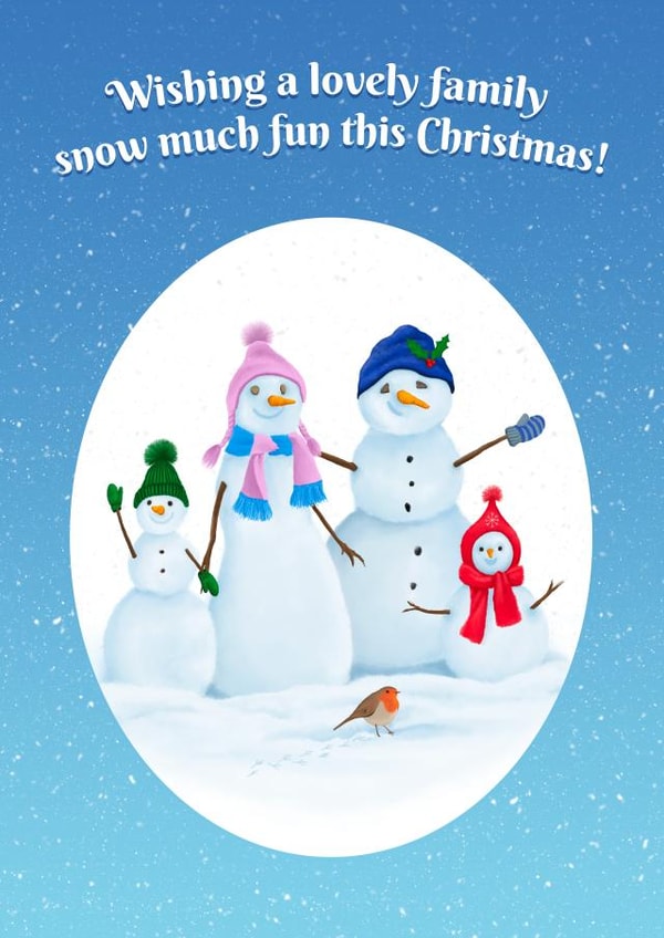 Snow Family Christmas Card created by Elizabeth Love Artist