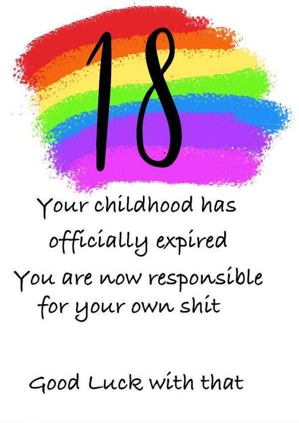 Fun 18th birthday card created by Loui's Funky card Designs