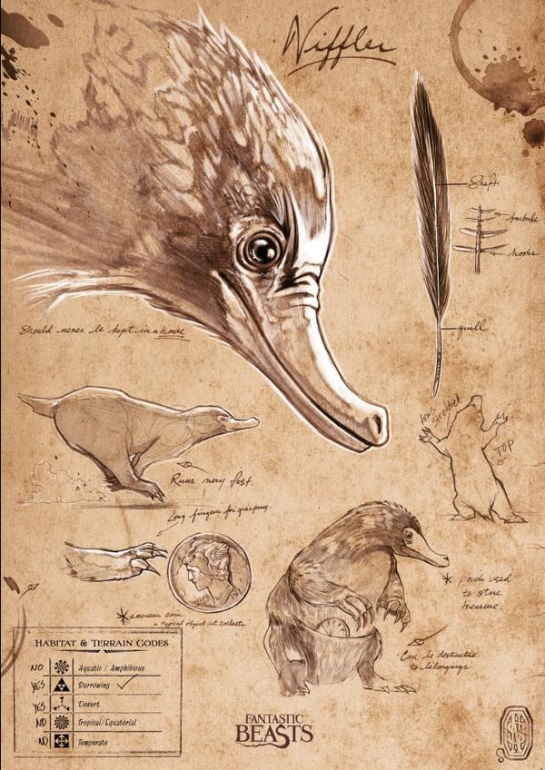 Niffler Fantastic Beasts Harry Potter Card created by Cardology