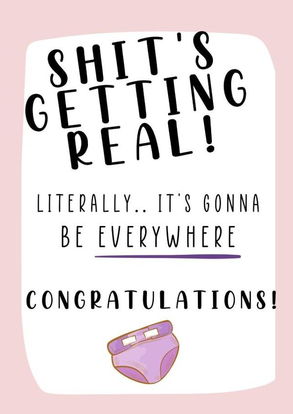 Funny New baby card created by MillennialprintsCo