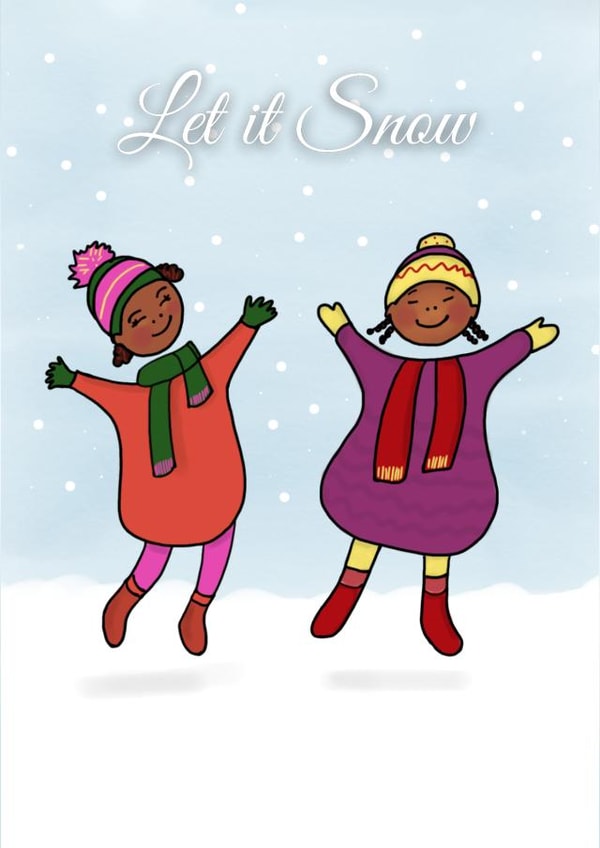 Winter Snow Christmas Card for Girls created by Afritistic