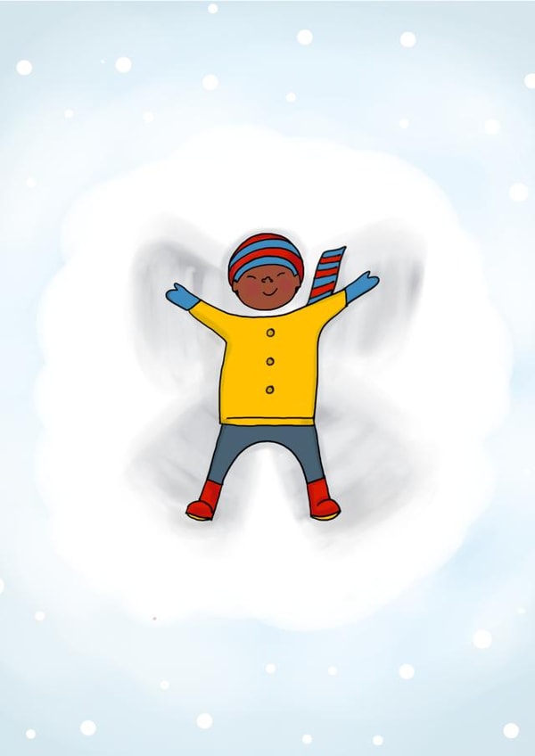 Snow Angel Winter Christmas Card for Boys created by Afritistic