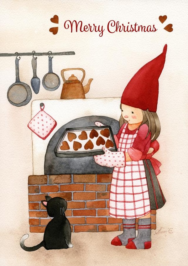 Gingerbread cookies Christmas card created by Sini Ezer