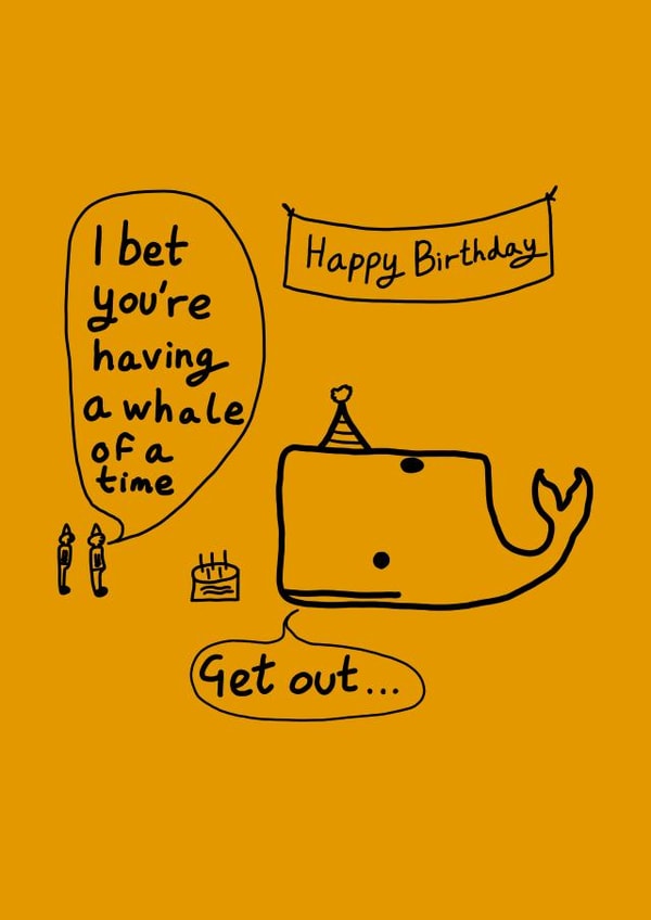 Happy Birthday Whale Joke Card created by DeezDoodles