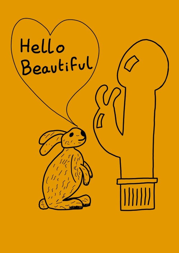 Rabbit in Love Valentine's Day card created by DeezDoodles