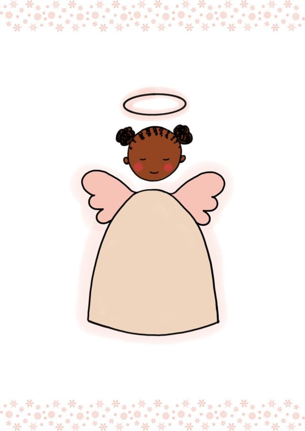 Brown Skin Angel Christmas Card created by Afritistic