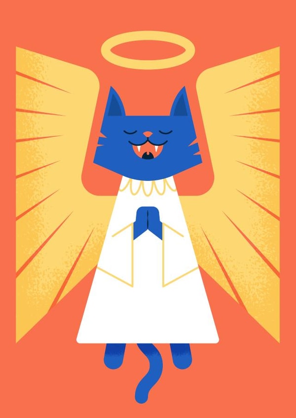 Angelic Christmas cat's chorus created by Chris Wharton