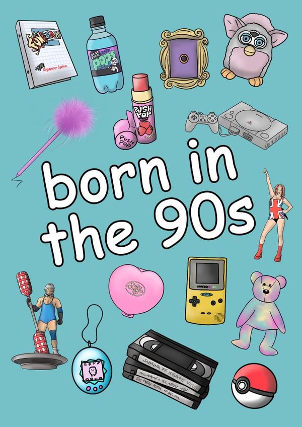 Born in the 90's Nostalgia Birthday Card created by Cake For Breakfast