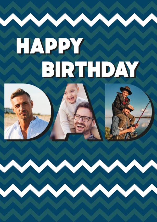 dad typography Birthday Personalised Photo Card 17359 created by Quinton cards