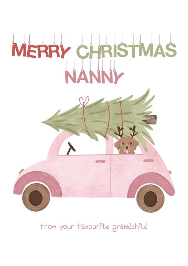 Dog driving a car with Christmas tree 1001 created by mikhaleeevich