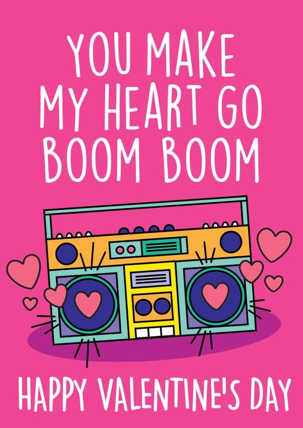 1990's Boombox Valentine's Day Card created by Thirty Mussels