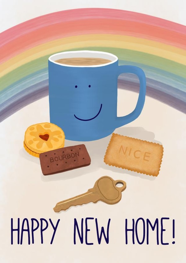 Cute Cuppa New Home Card - Tea & Biscuits - Happy New Home created by Pen & Pickle