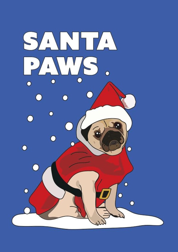 Santa Paws Pug created by CatherineCritchley.