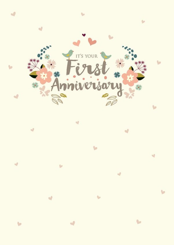 A first Anniversary card created by Peony Rose Design