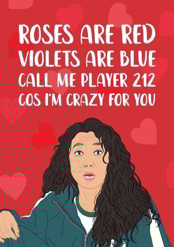 Funny Squid Game Valentines Day Card - Player 212 created by The Cake Thief