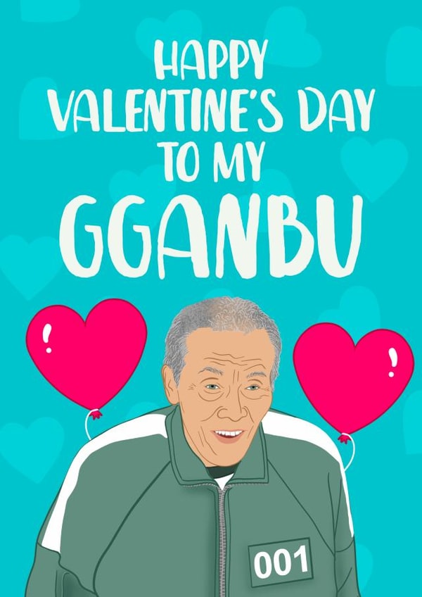 Squid Game Valentine's Day Card - Gganbu created by The Cake Thief