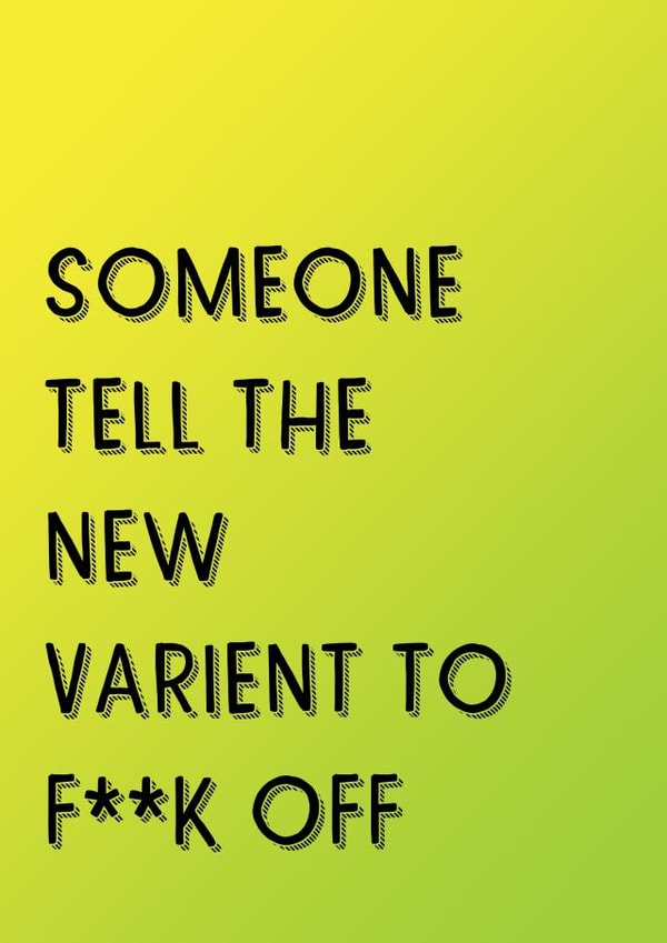 New varient Covid card christmas birthday thinking of you created by THE GRAPHICS GALLERY