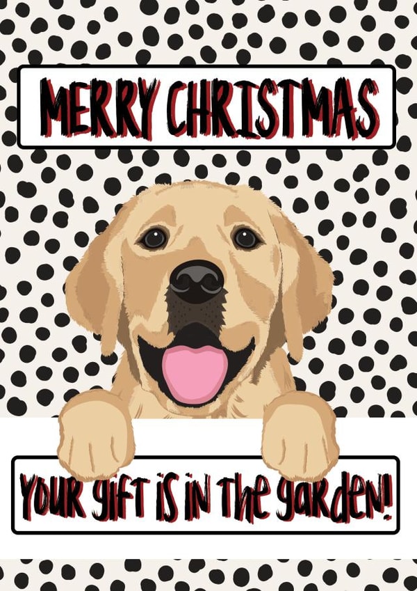 Merry christmas from the dog pet puppy labrador retreiver created by THE GRAPHICS GALLERY
