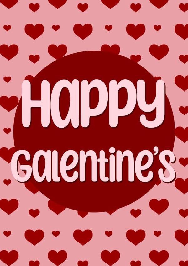 Happy galentines heart pattern card created by The Girl Next Draw Cards