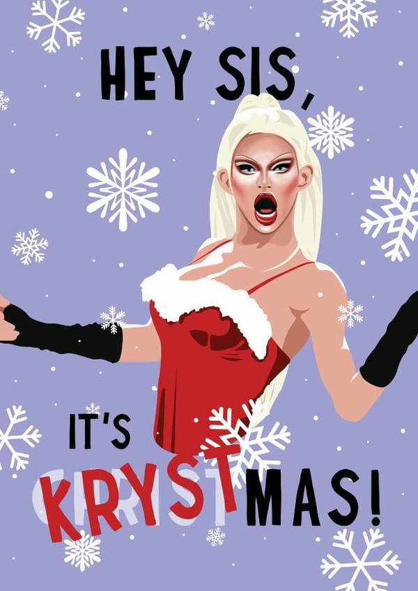Krystal Versace Drag Race UK Winner Christmas Card created by Mythokell