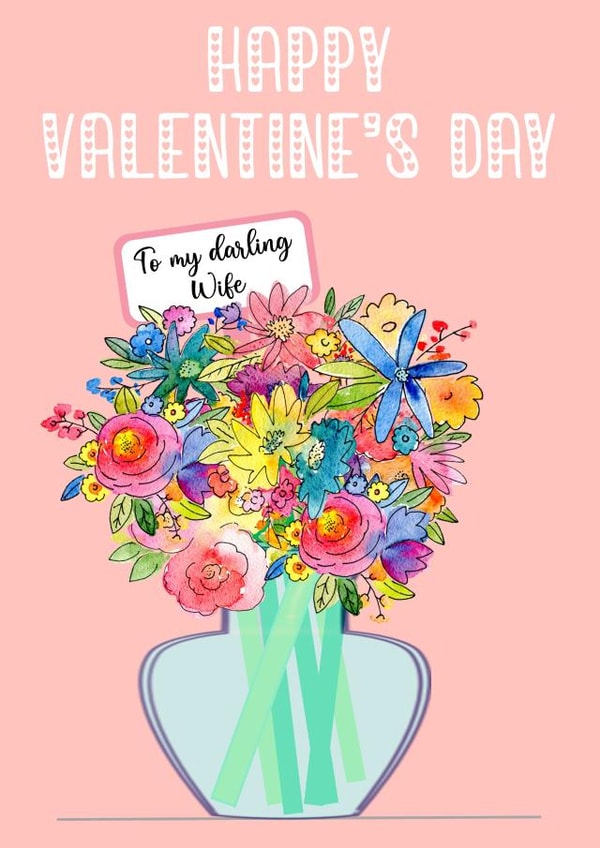 Wife Valentines day card created by PMPrinted