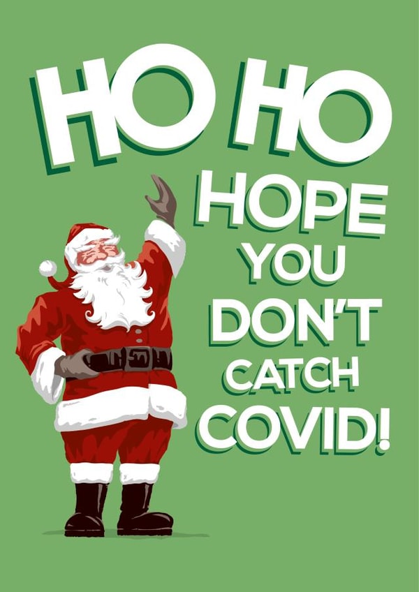 A Jolly Santa Covid Christmas card created by Licked By Robots