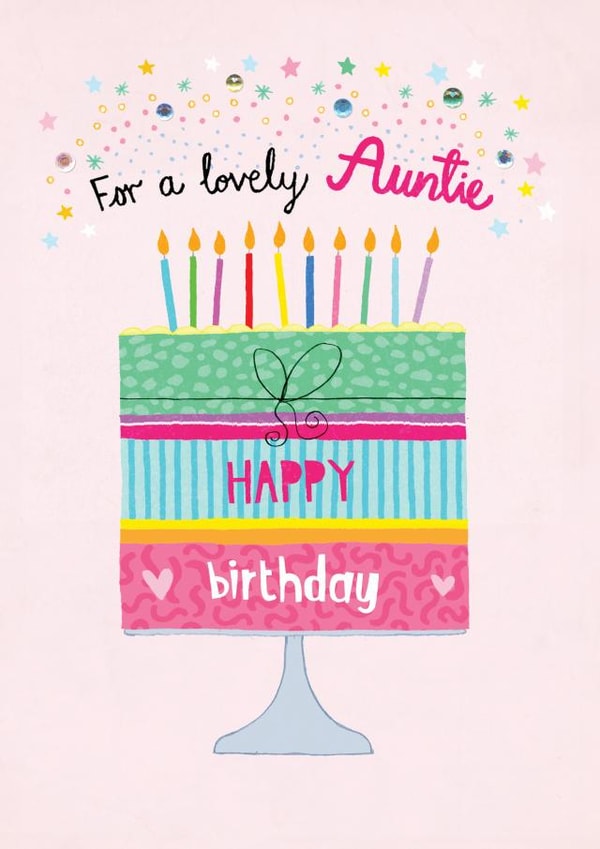 Auntie Birthday cake design created by Pencilface