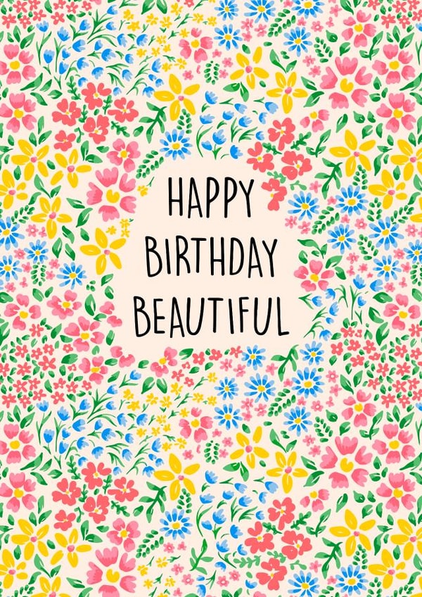 HAPPY BIRTHDAY BEAUTIFUL created by Poppy & Mabel 