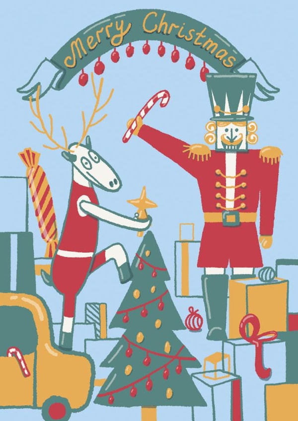 Pretty Christmas card for warm wishes created by bayutovania