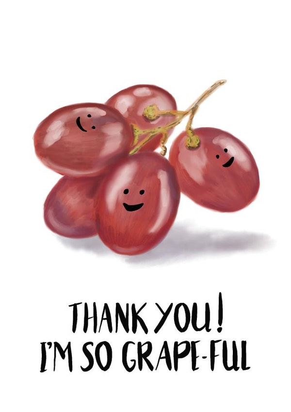 I'm so grape-ful thank-you card created by Cheerful Sheep