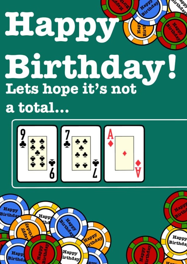 Poker Birthday Card 1001 created by Queen of Cards