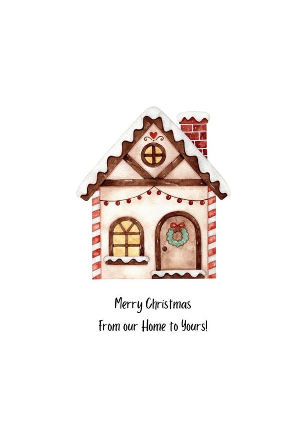 Cute - Traditional - Gingerbread House - Festive House - Merry Christmas From Our House To Yours - Adorable - Christmas House - Christmas Card created by ByNatalieAnne