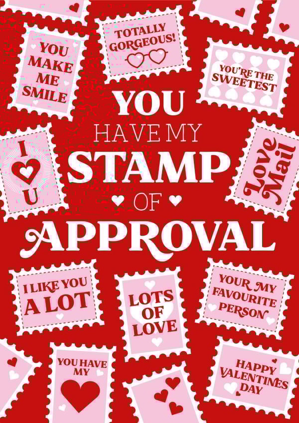 Stamp of approval Valentine's card created by Dan Bang Studio