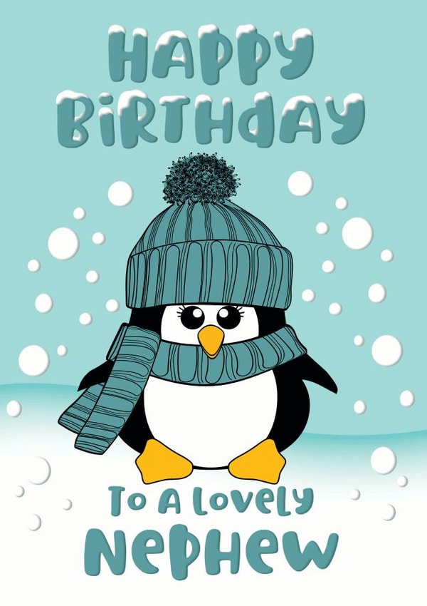 Winter Penguin Birthday Card for a lovely Nephew created by Krimbles