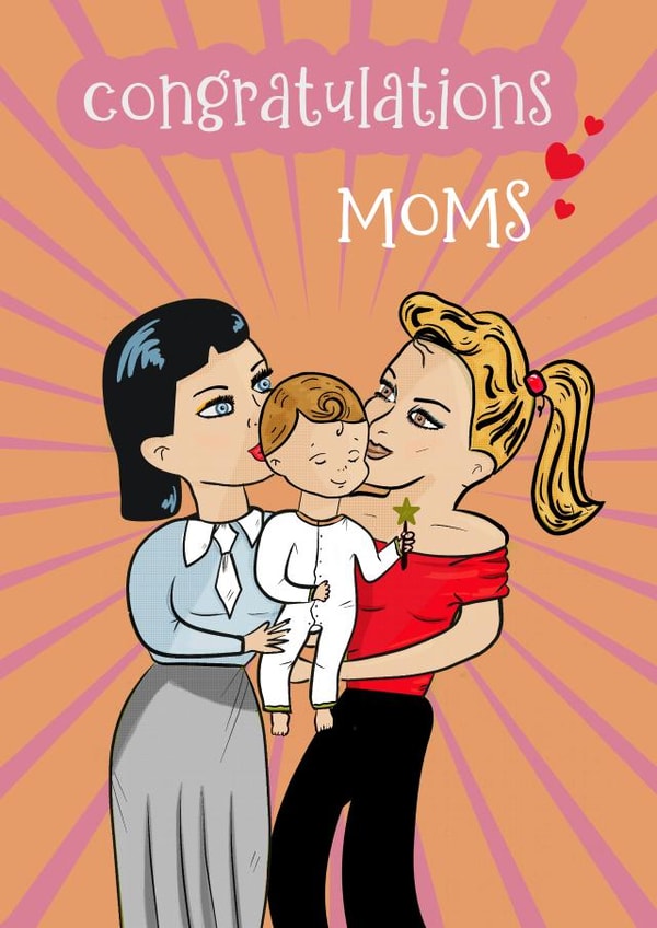 Lesbian Moms congratulations on your new baby  created by Milport Studios