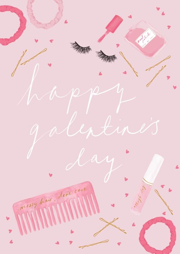 Pretty Pink Galentine’s Day Card To Send to Friends / Girls Night Out created by Honey & Velvet Studio