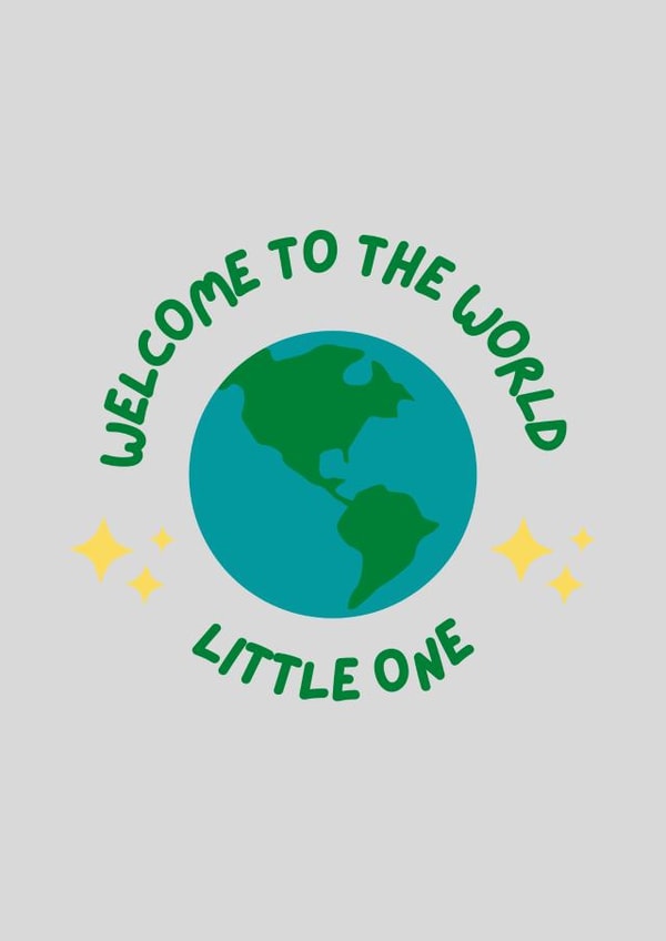 New baby - gender neutral - baby shower - welcome to the world created by Paper Party Cards