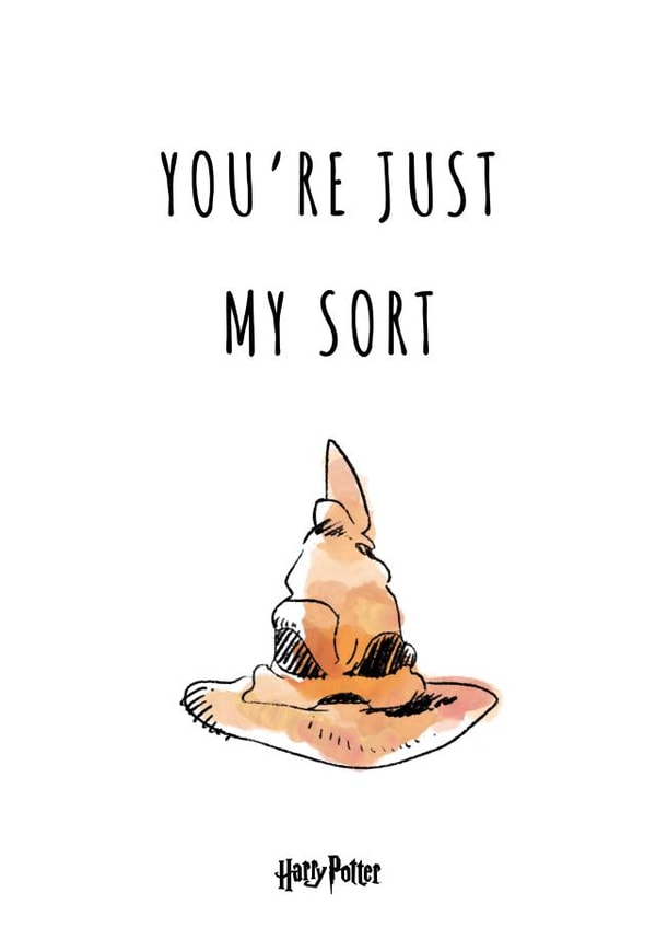 Funny Valentine's Day Card - Sorting Hat - Harry Potter - Just My Sort created by Cardology