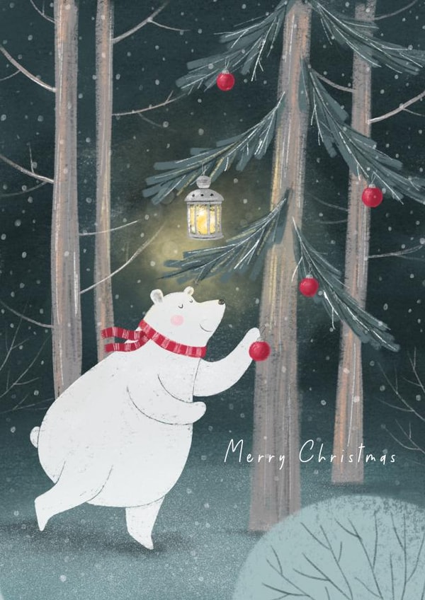 Merry Christmas. Cute bear created by Nadya Barkova