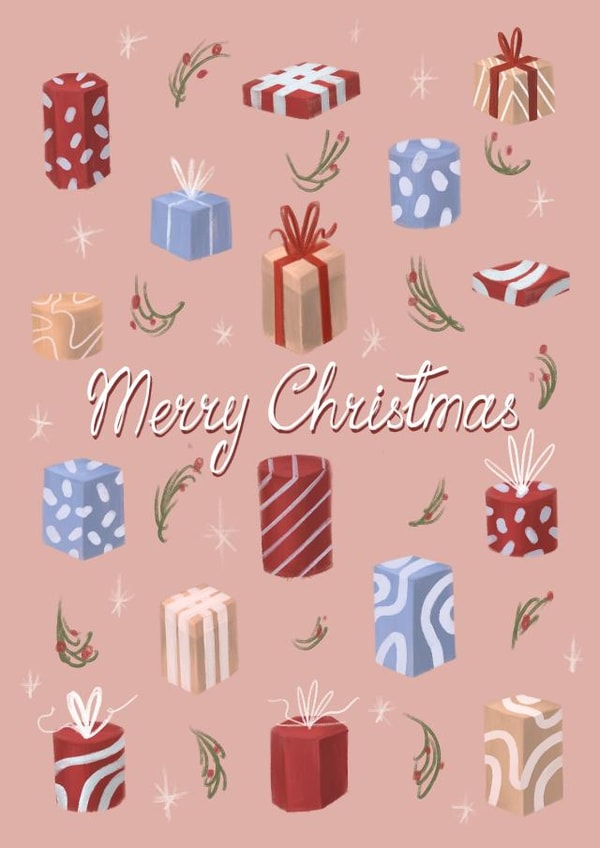 Present boxes Christmas card created by Olga Zolotykh