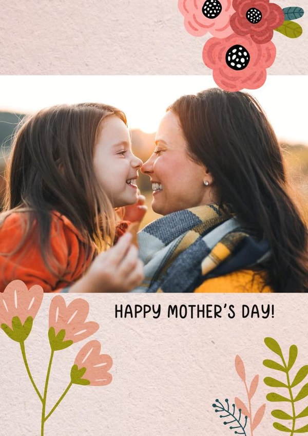 flowers pretty Mothers Day Personalised Photo Card 11842 created by Evie Garnett Designs